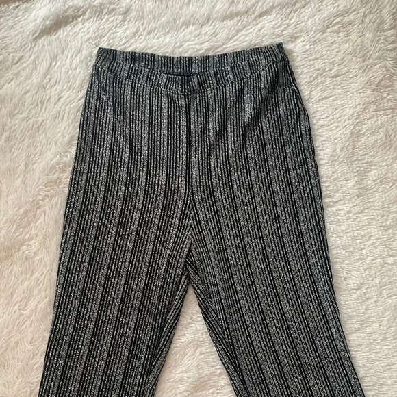 Reformation Largo side slit high Rise metallic pants in gray and black - Picture 8 of 12